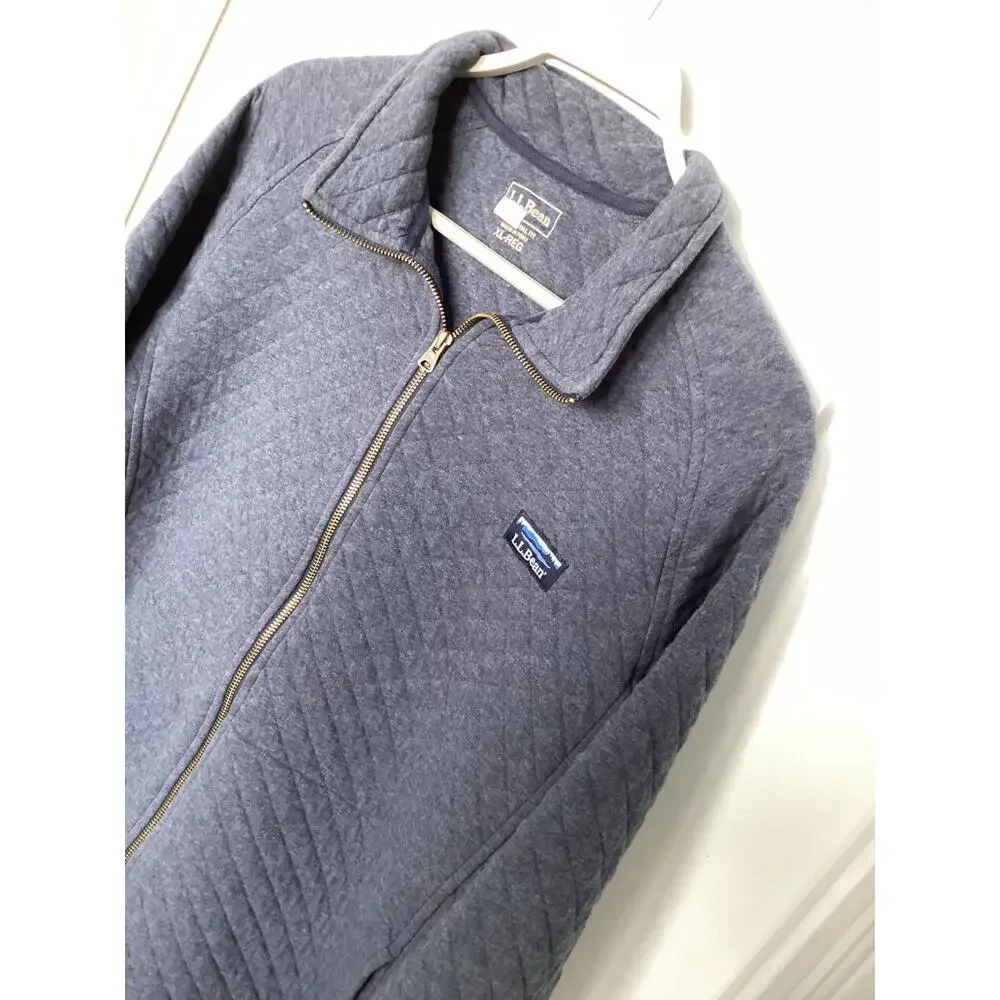 L.L. bean‎ quilted heathered zip up jacket mens xl outdoor gorpcore pockets